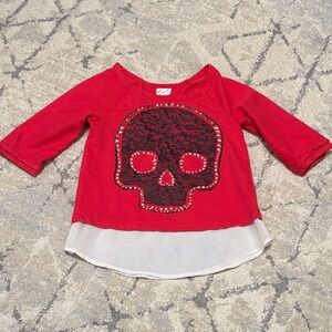 Red Skull Kids Top